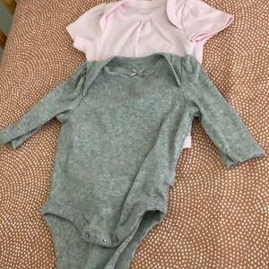 Baby Gap tops pink and grey organic cotton